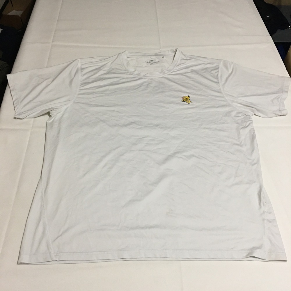 Greyson T-Shirt Mens XL White Wolf Logo Brrr Cooling Performance Short Sleeve